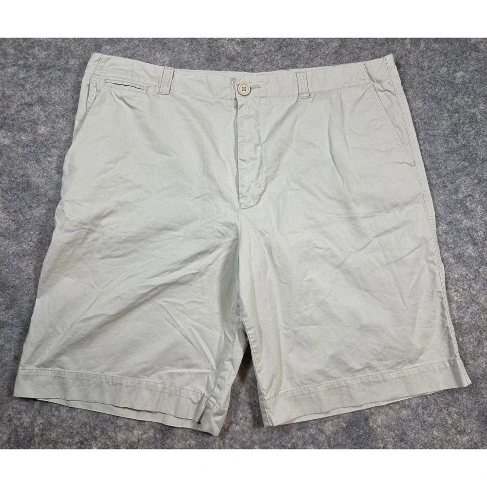 Lacoste Mens Chino Shorts Size 50 Stone Beige Cotton Twill Flat Front Casual